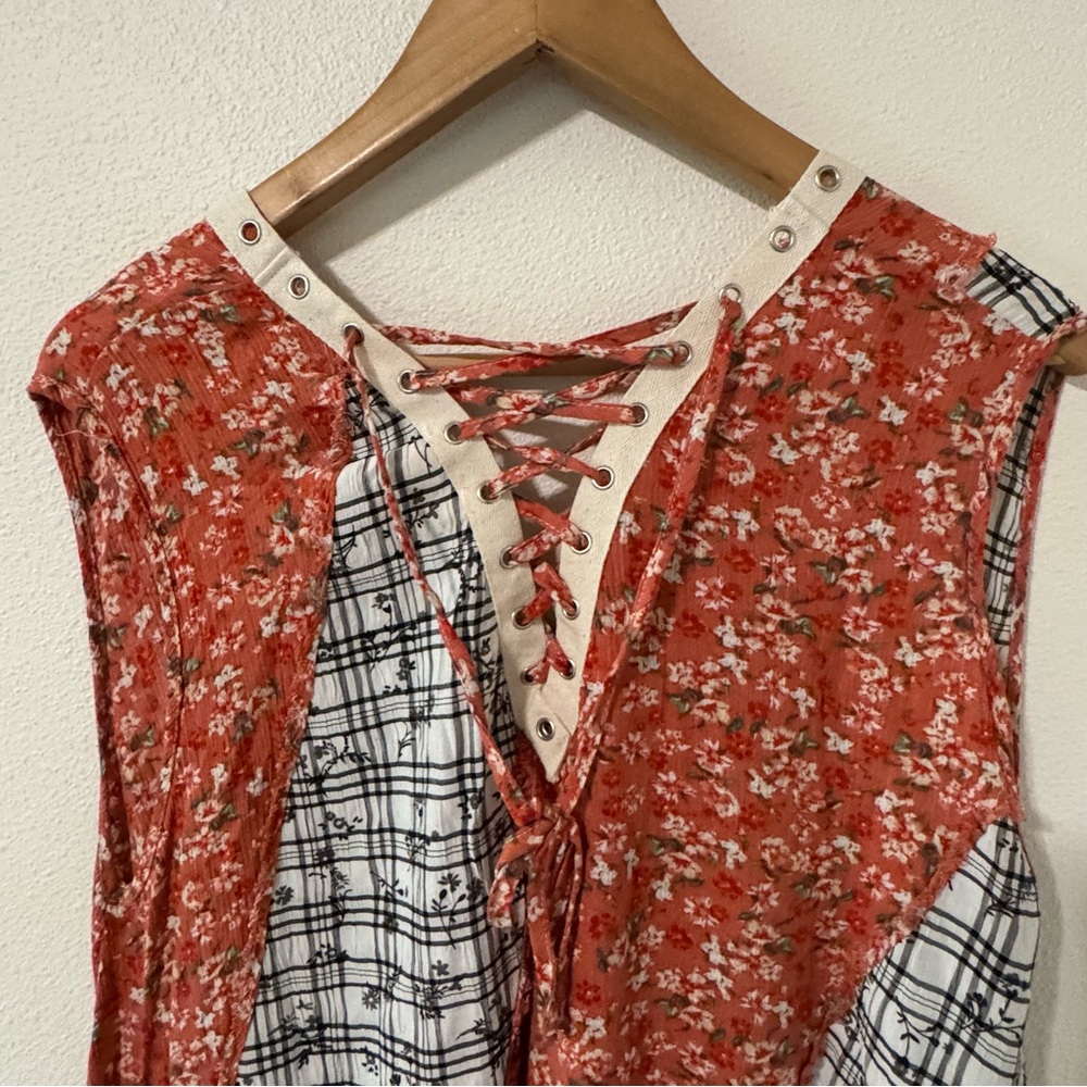 Pol Patchwork Asymmetrical Mixed Print Sleeveless… - image 6